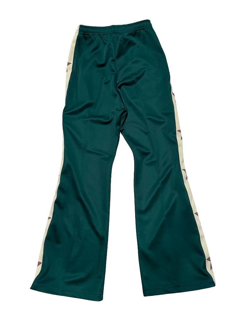 Kapital 'Stuntman & Woman' Green Flared Track Pants