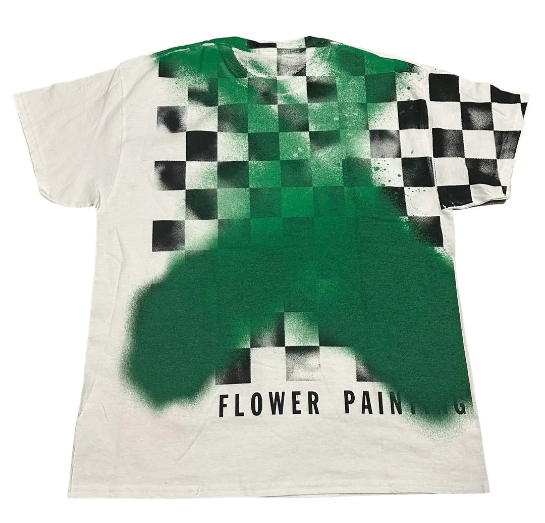 Saint Michael 'Flower Painting' Checkered White Tee