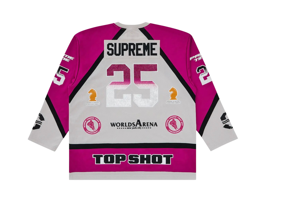Supreme Rhinestone 'Light Grey' Hockey Jersey
