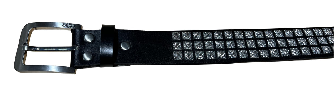 Bossi 'Silver on Black' Studded Belt