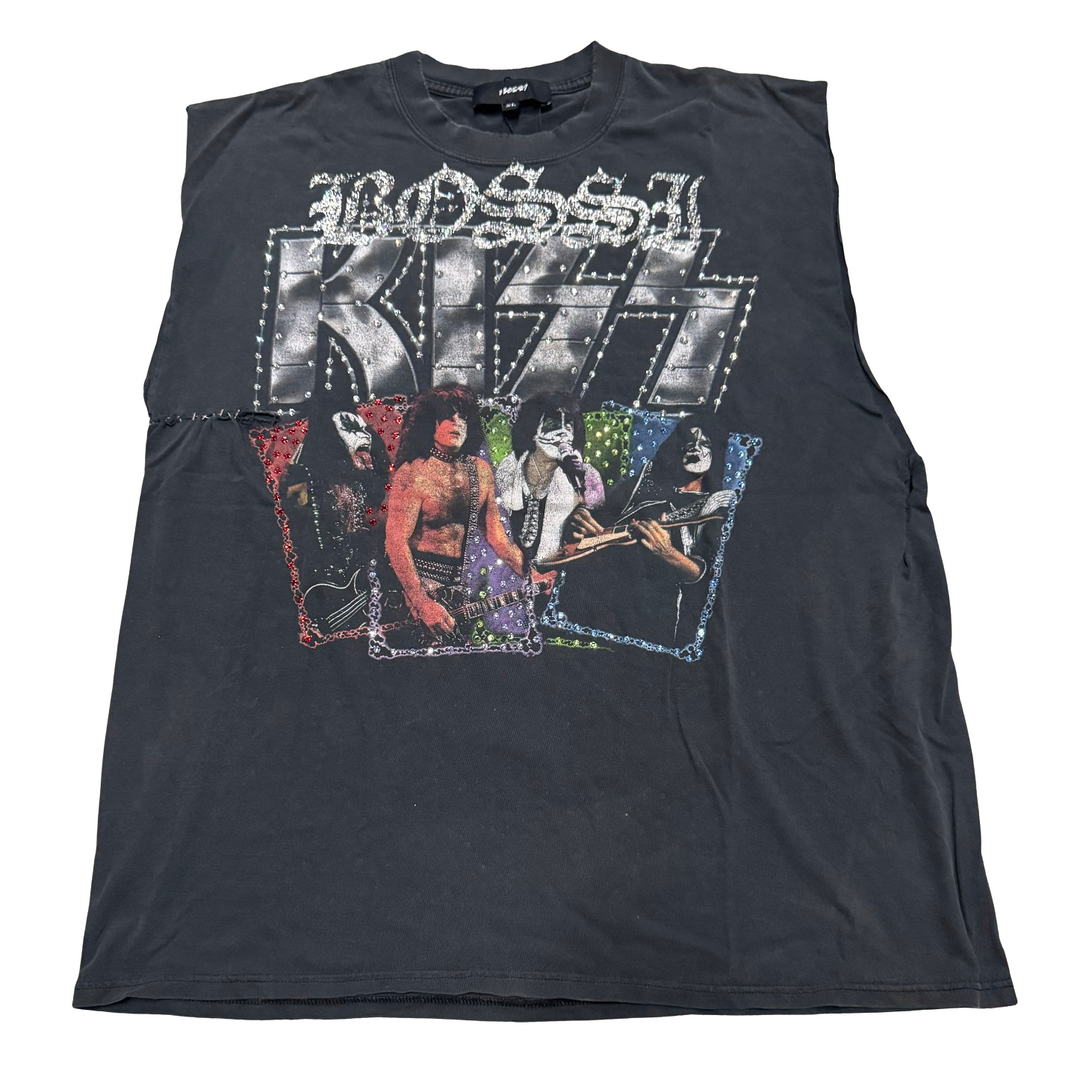 Bossi 'I was There' K.I.S.S. Vintage Rhinestone Cutoff Tee