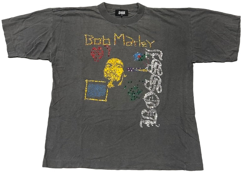 Bossi 'Bob Marley Heart' Rhinestone Vintage Tee