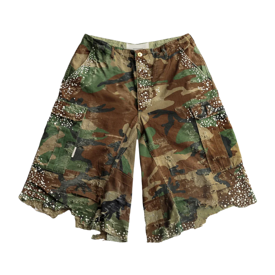 Mattias Gollin 'Camo' Sugi Studded Shorts