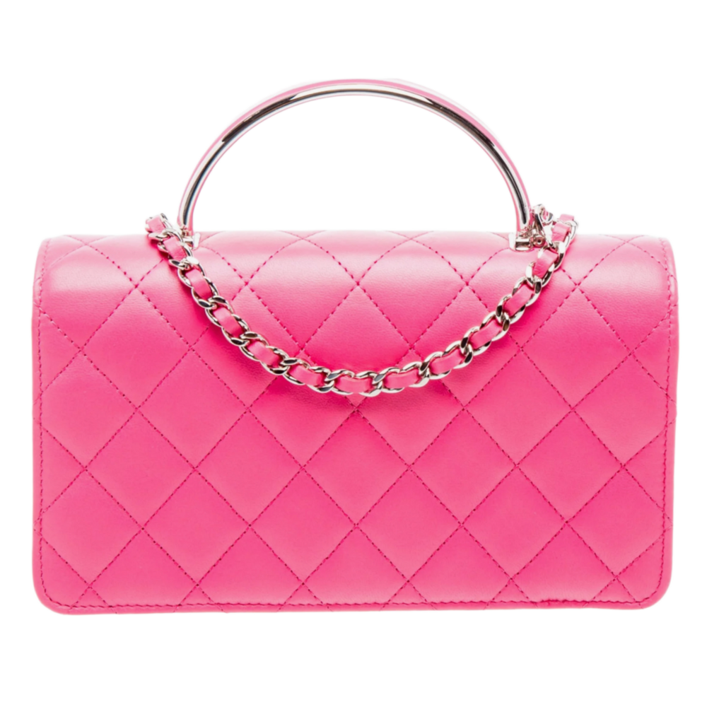 Chanel 'Fuchsia' Enamel Metal Handle Bag