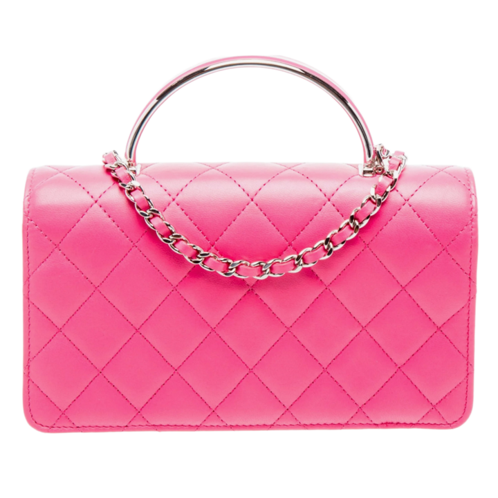 Chanel 'Fuchsia' Enamel Metal Handle Bag