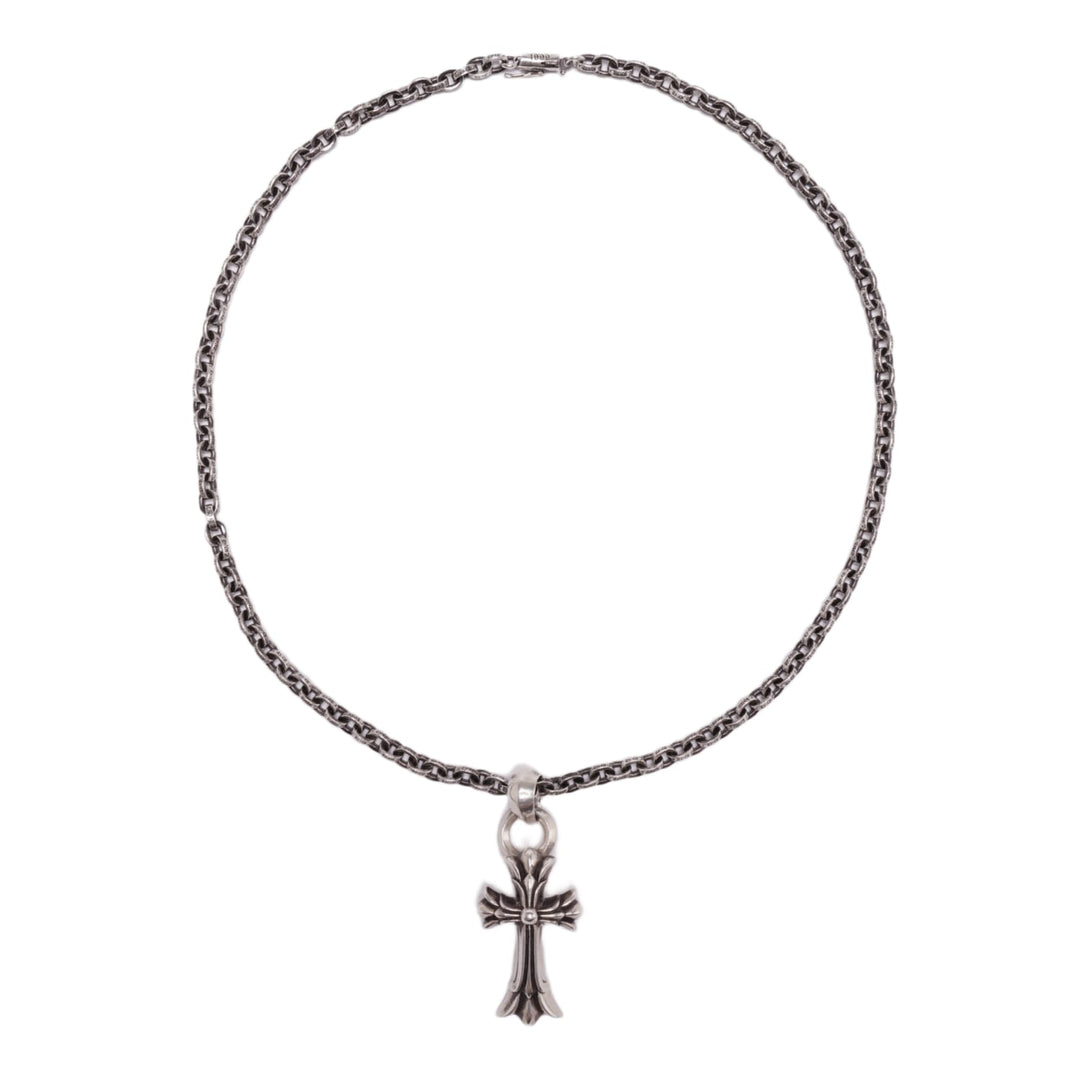 Chrome Hearts ''Double Cross Pendant' Paper Chain 10in. Necklace