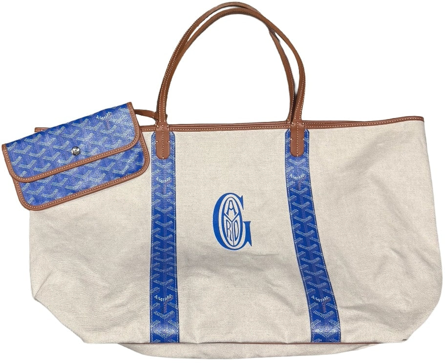 Goyard 'Blue' Goyardine Reversible Pertuis PM Bag with Pouch