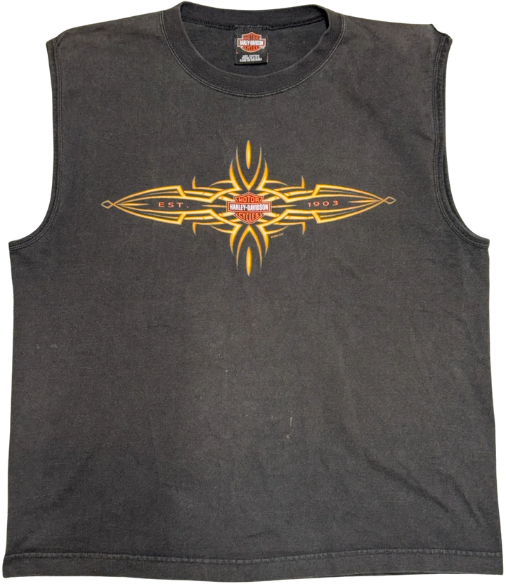 Harley Davidson 'Boswell' Black Vintage Cutoff Tee