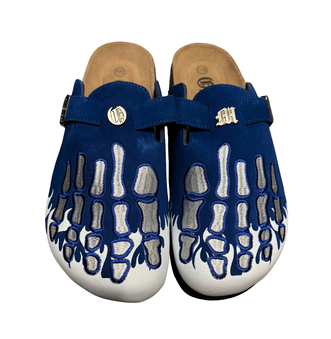 Octavius Marks 'Bone' Blue Clogs