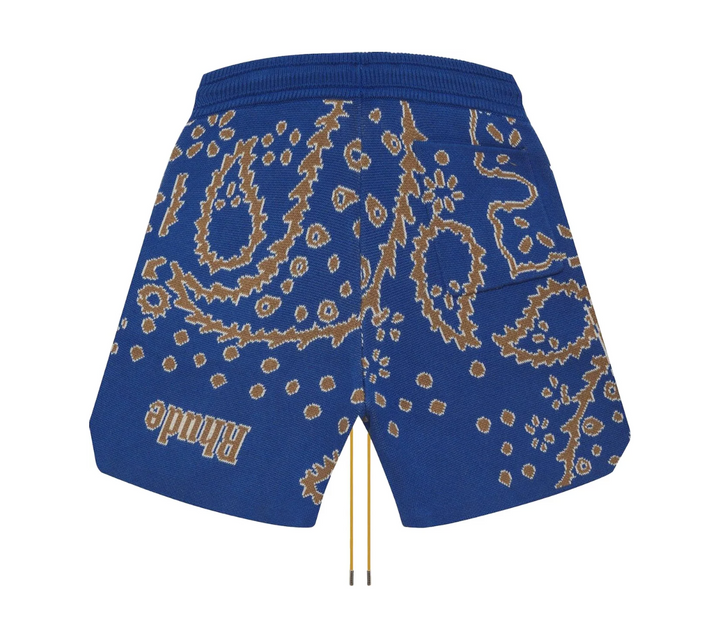 Rhude 'Bandana' Blue Knit Shorts