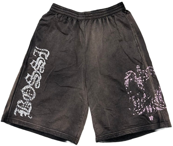 Bossi 'Pink/White' Rhinestone Sweatshorts