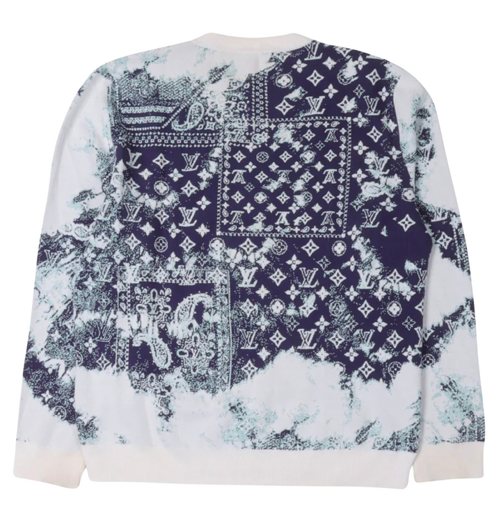 Louis Vuitton 'Blue Paisley' White Sweater