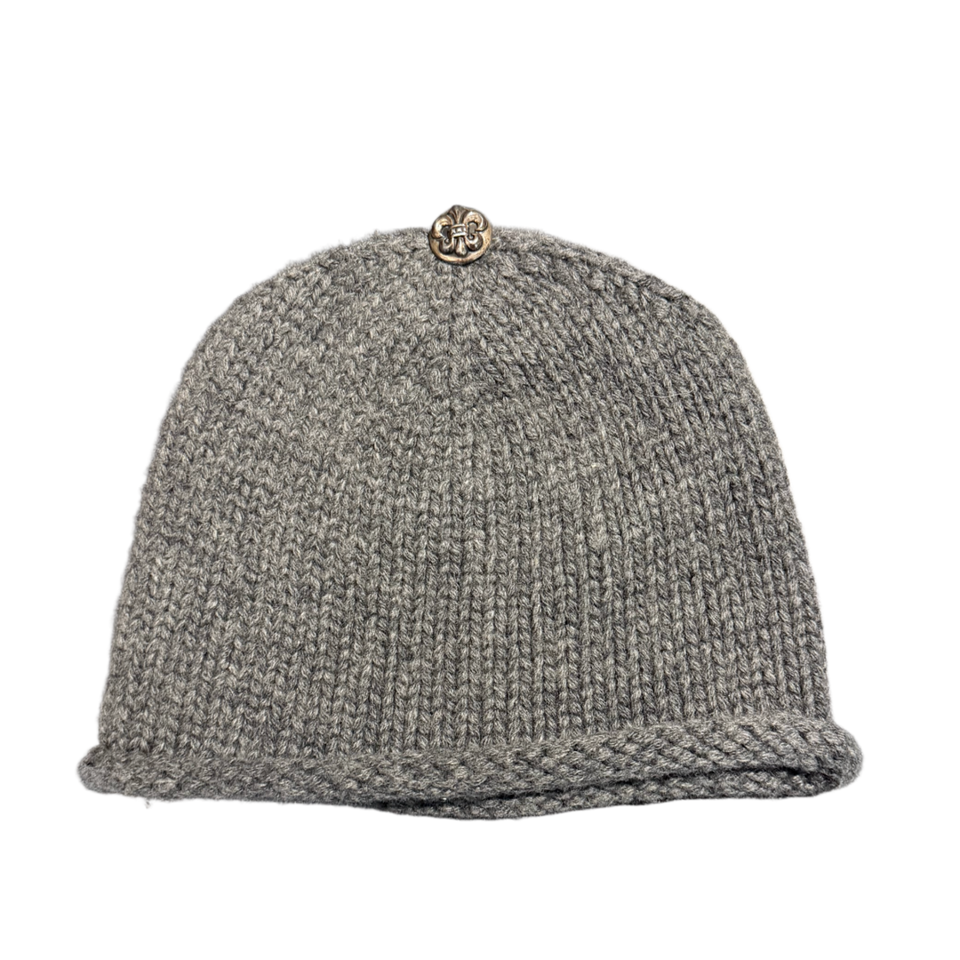 Chrome Hearts 'Le Fleur Leather Patch' Grey Cashmere Beanie