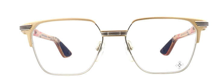 Chrome Hearts 'Blazin' Brown Wood Matte Gold Glasses