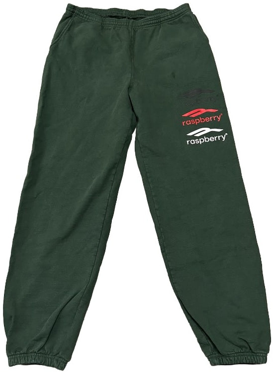 Gold+Vintage Gallery Raspberry Hills 'Triple Logo' Green Sweatpants