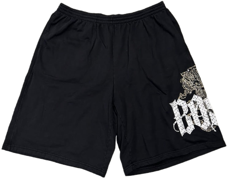 Bossi 'Gold Dragon' Black Rhinestone Sweatshorts
