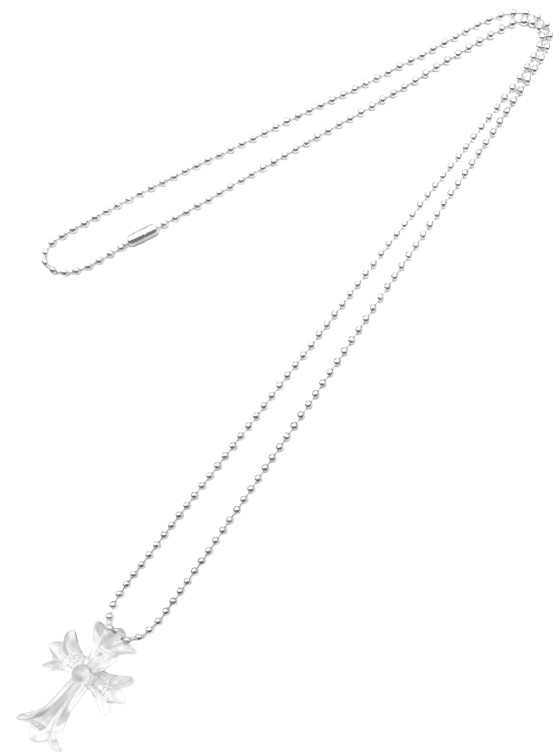 Chrome Hearts 'Clear' Resin Cross Pendant Ball Chain Necklace