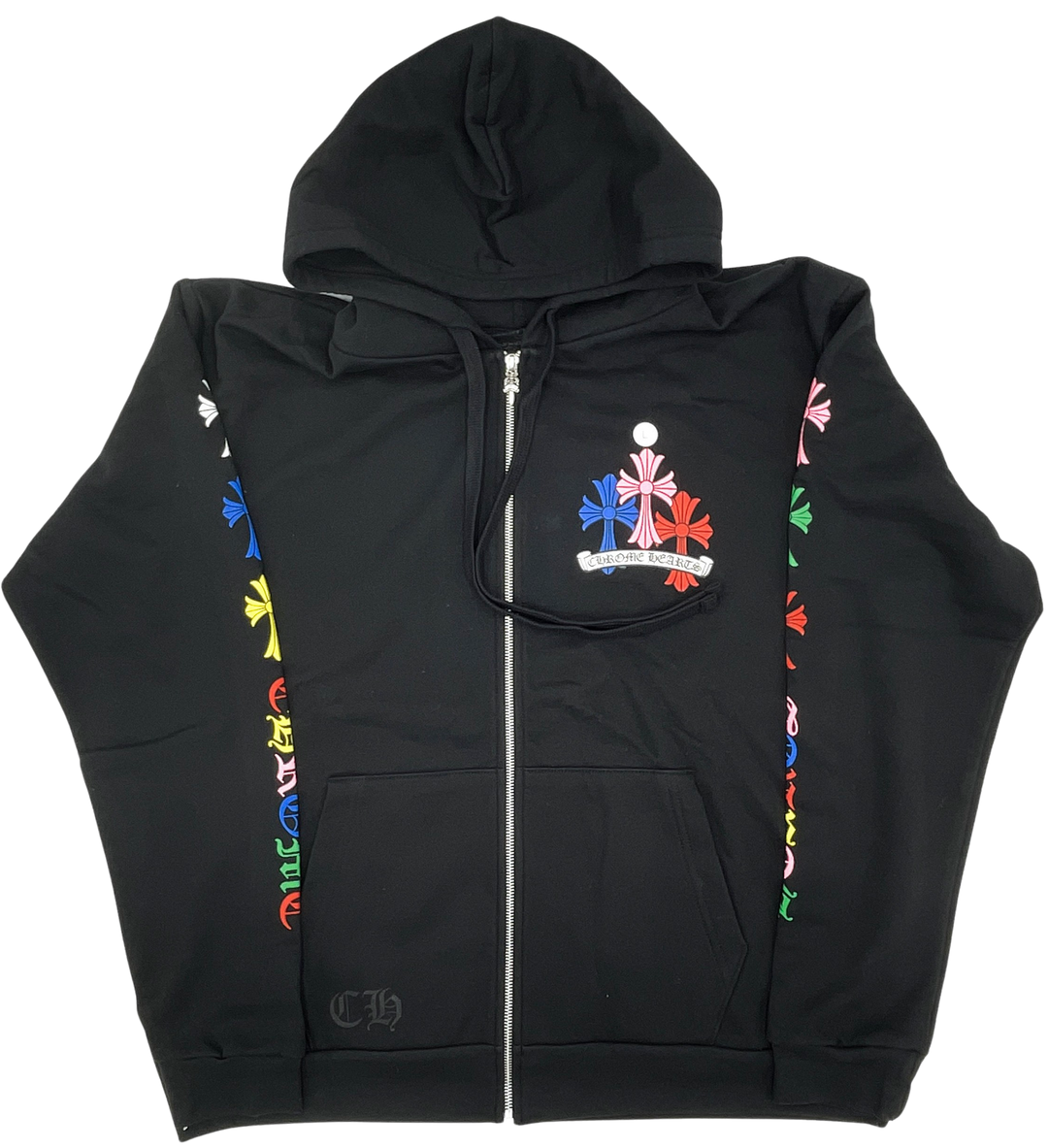 Chrome Hearts 'Scroll Cemetery' Multicolor Zip Up Hoodie