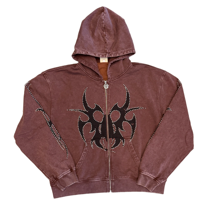 Chew Forever 'Brown' Studded Zip-Up