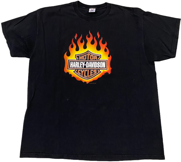 Harley Davidson 'Flames Motorcycles' Vintage Tee