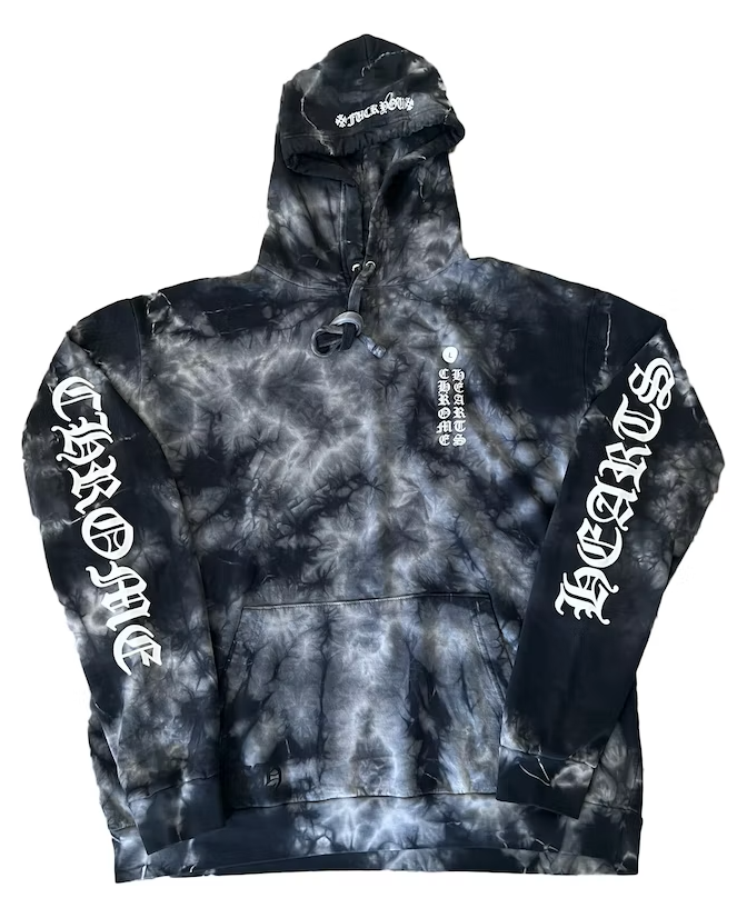 Chrome Hearts 'Black Tie Dye' Horseshoe Hoodie