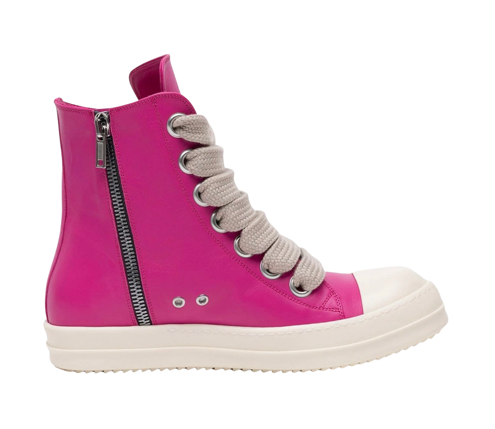 Rick Owens Hot Pink 'Jumbo Lace' High Sneakers