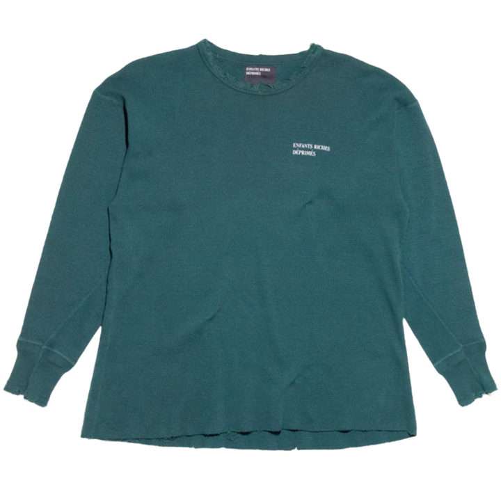 Enfants Riches Déprimés 'Forest Green Classic Logo' Distressed Thermal Longsleeve