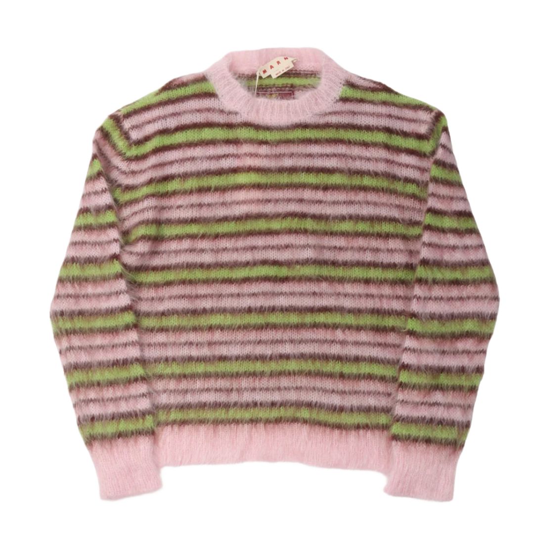Marni 'Pink' Mohair Fuzzy Wuzzy Striped Sweater