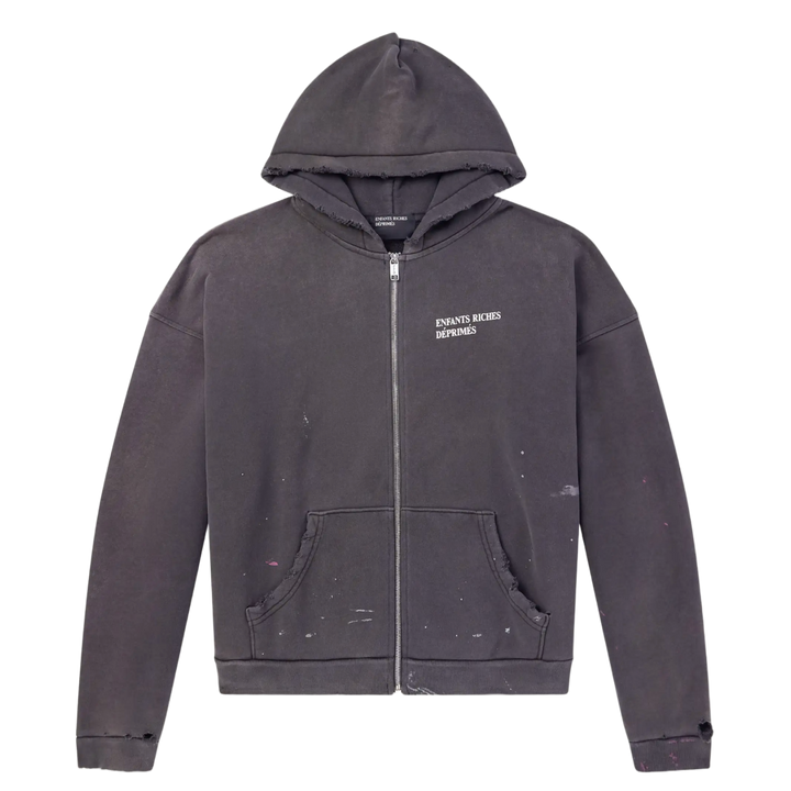 Enfants Riches Déprimés Logo Cotton Jersey Zip Up Hoodie