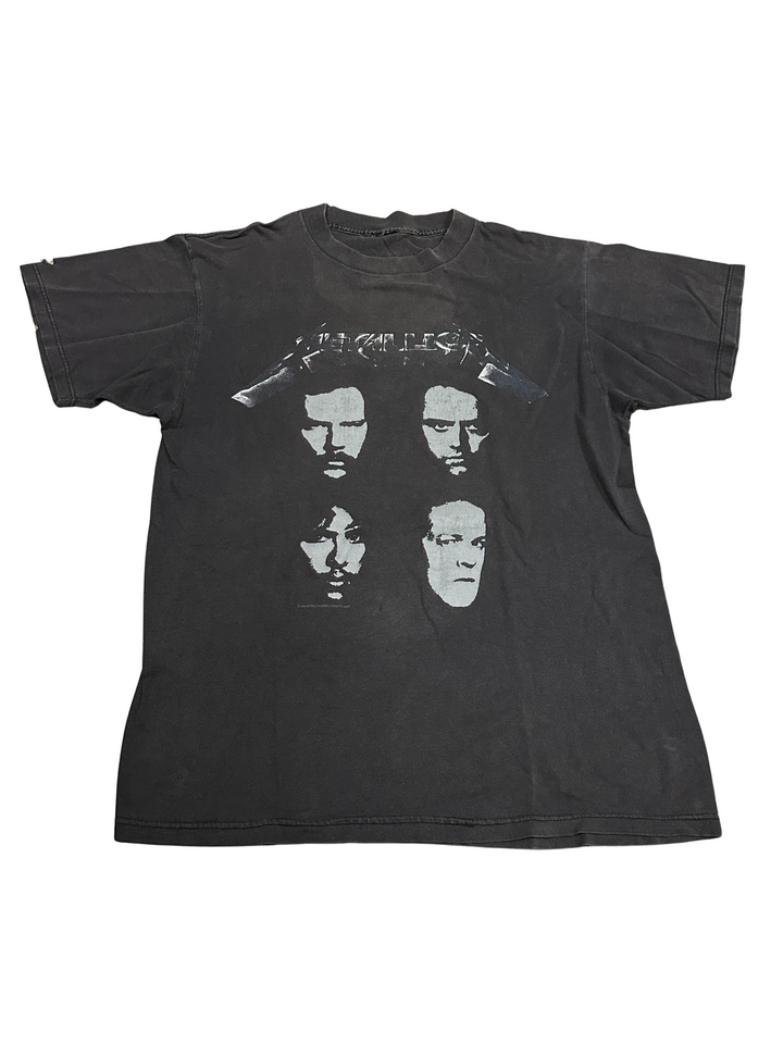 Metallica 'Faces' Faded Black Vintage Tee