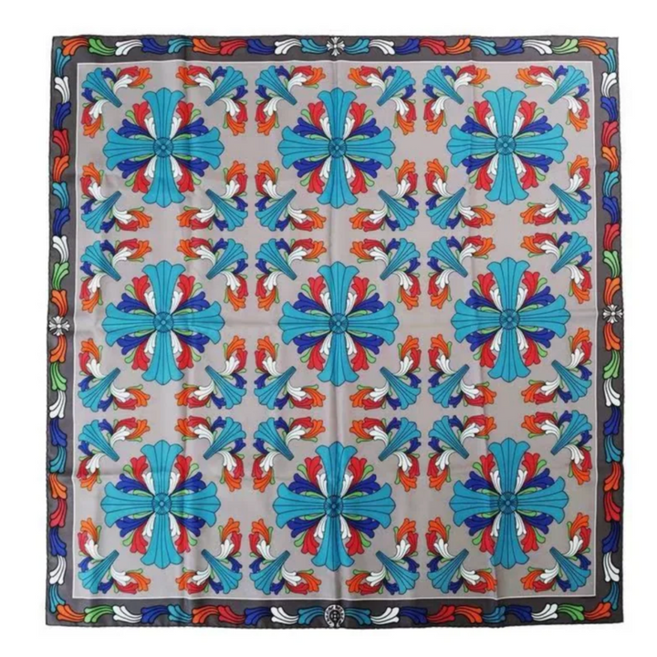 Chrome Hearts 'Multicolor' Grey Silk Scarf