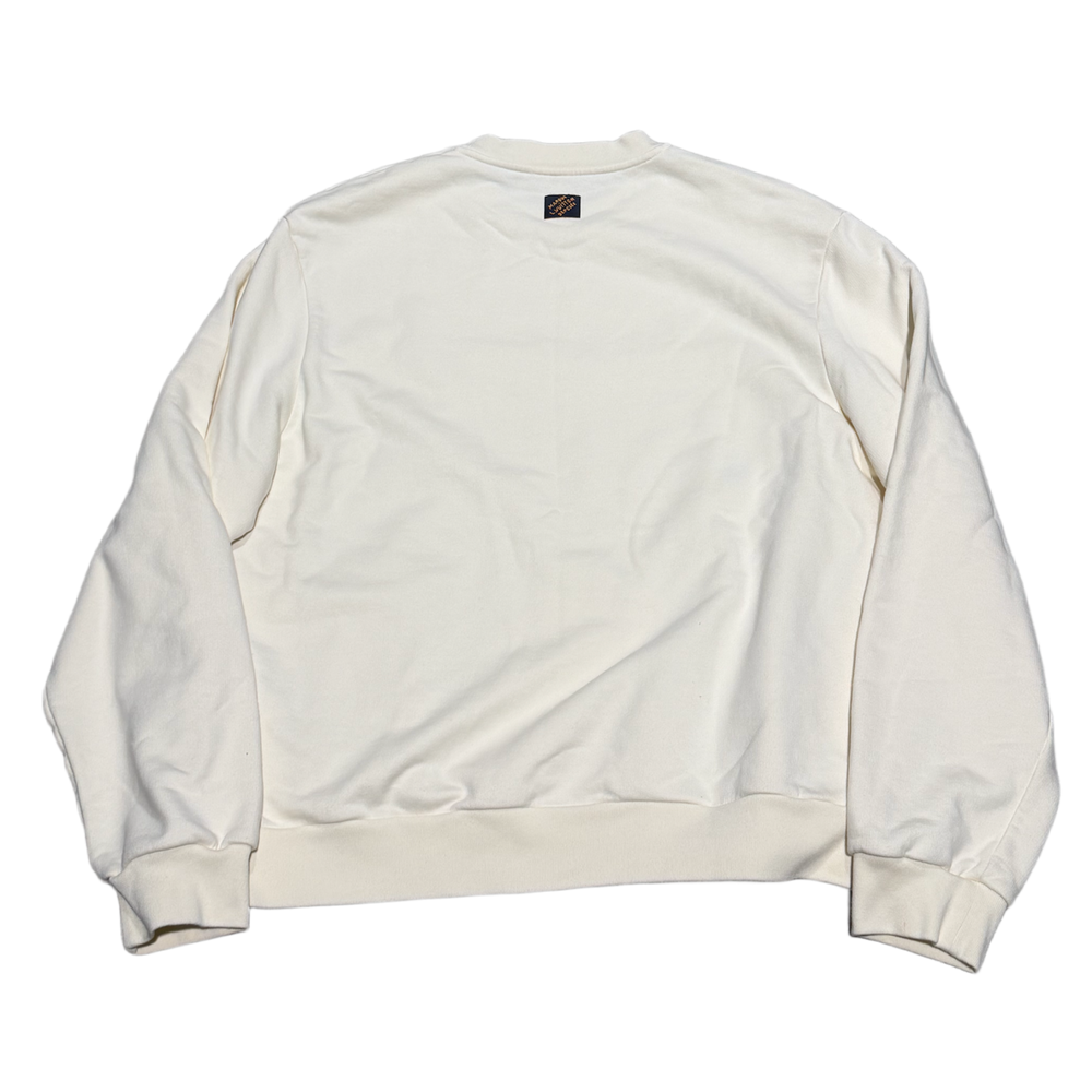 Louis Vuitton 'Milky White' Embroidered SIgnature Crewneck