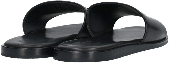 Chrome Hearts 'Black' Plus Cross Leather Slippers