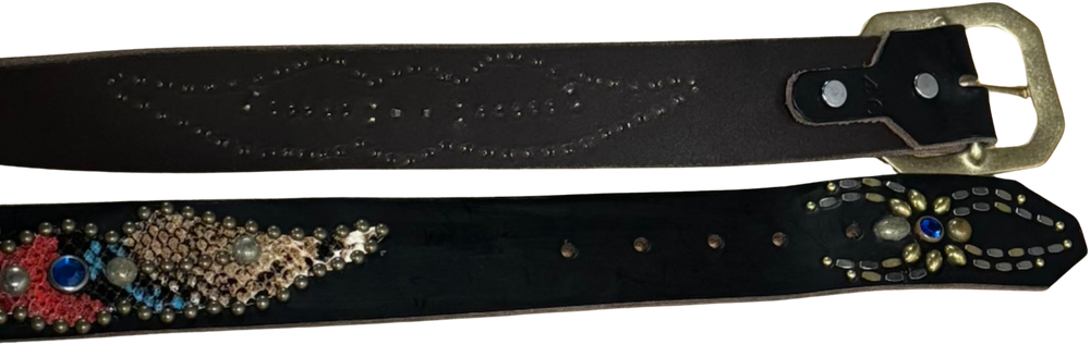 Studded 'Multicolor Snake' Harley Davidson Belt