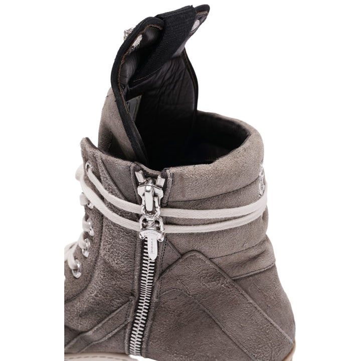 Chrome Hearts x Rick Owens 'Grey' Suede Geobasket Sneakers