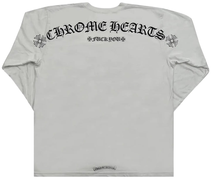 Chrome Hearts 'White' Fuck You Logo Longsleeve Pocket Tee