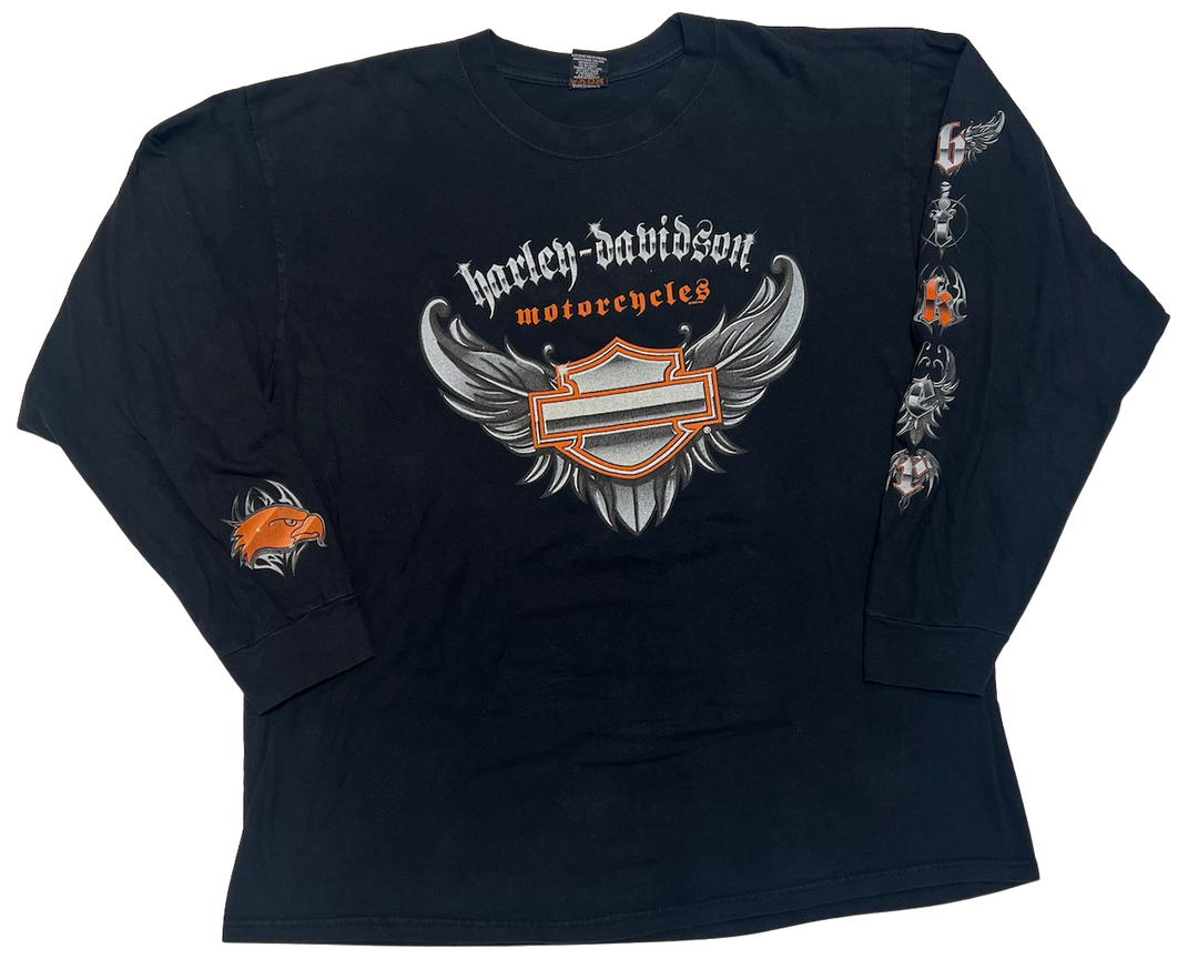 Harley Davidson 'Lafayette, LA' Vintage Black Longsleeve