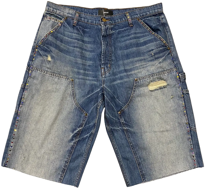 Bossi Blue Wash 'Multicolor' Studded Carpenter Shorts