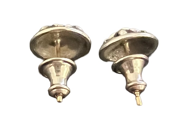 Chrome Hearts 'Cross Ball' SIlver Earring Studs