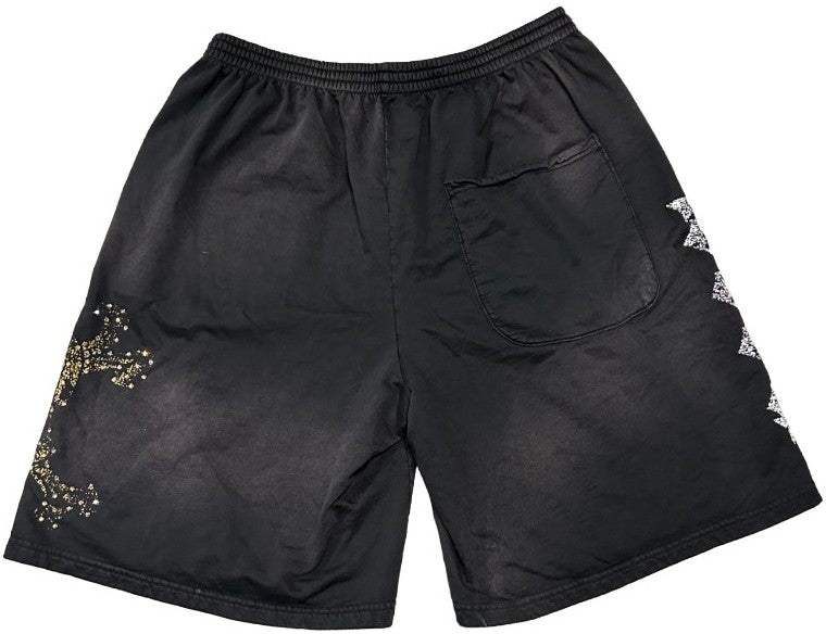 Bossi 'Bronze Skull' Rhinestone Sweatshorts