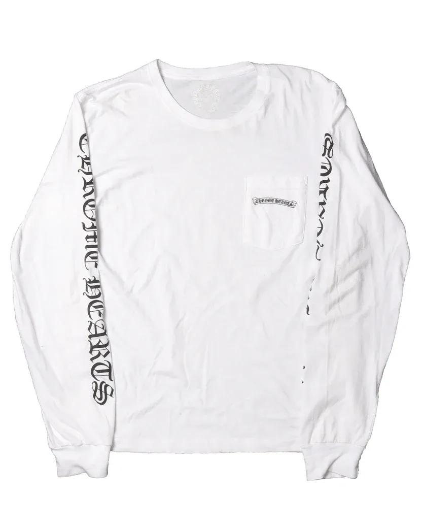Chrome Hearts 'Scroll Logo' Pocket Longsleeve Tee