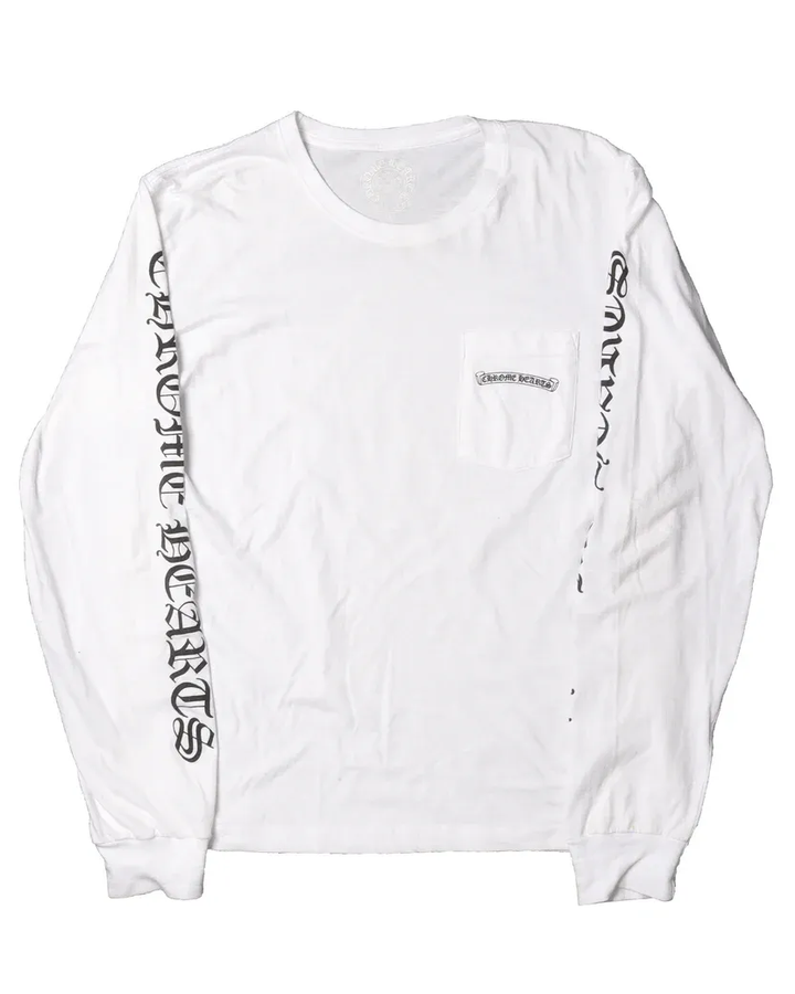 Chrome Hearts 'Scroll Logo' Pocket Longsleeve Tee