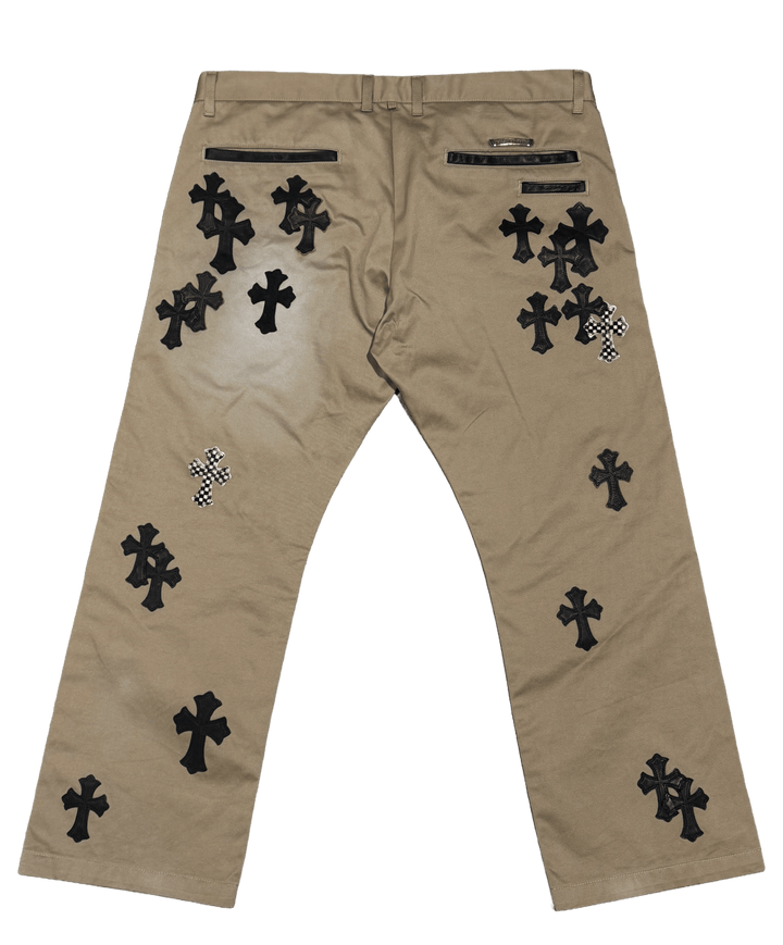 Chrome Hearts 'Black Camo Checker' Cross Patch Tan Chino Pants