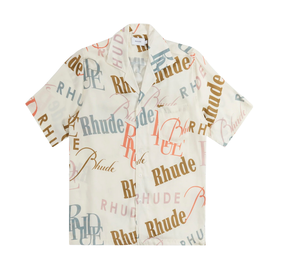 Rhude 'Mash-Up Logo' Button Up Shirt
