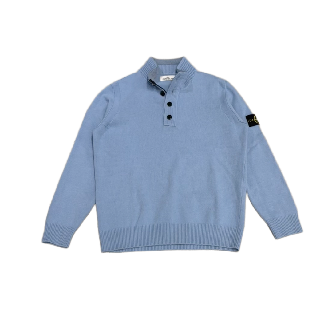 Stone Island 'Light Blue' Knit Button Sweater