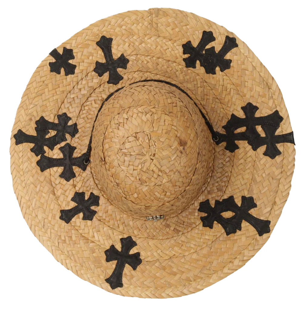 Chrome Hearts '14 Leather Patch' Straw Hat