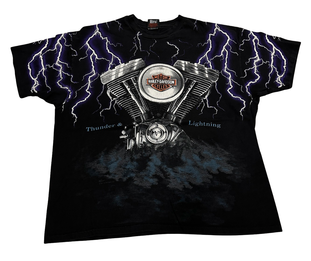 Harley Davidson 'Thunder & Lightning Chicago,IL' Vintage Tee