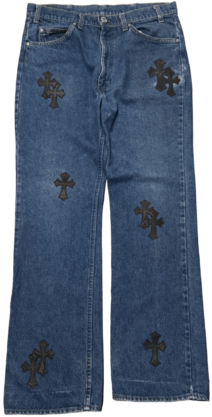 Chrome Hearts '20 Patch' Blue Jeans