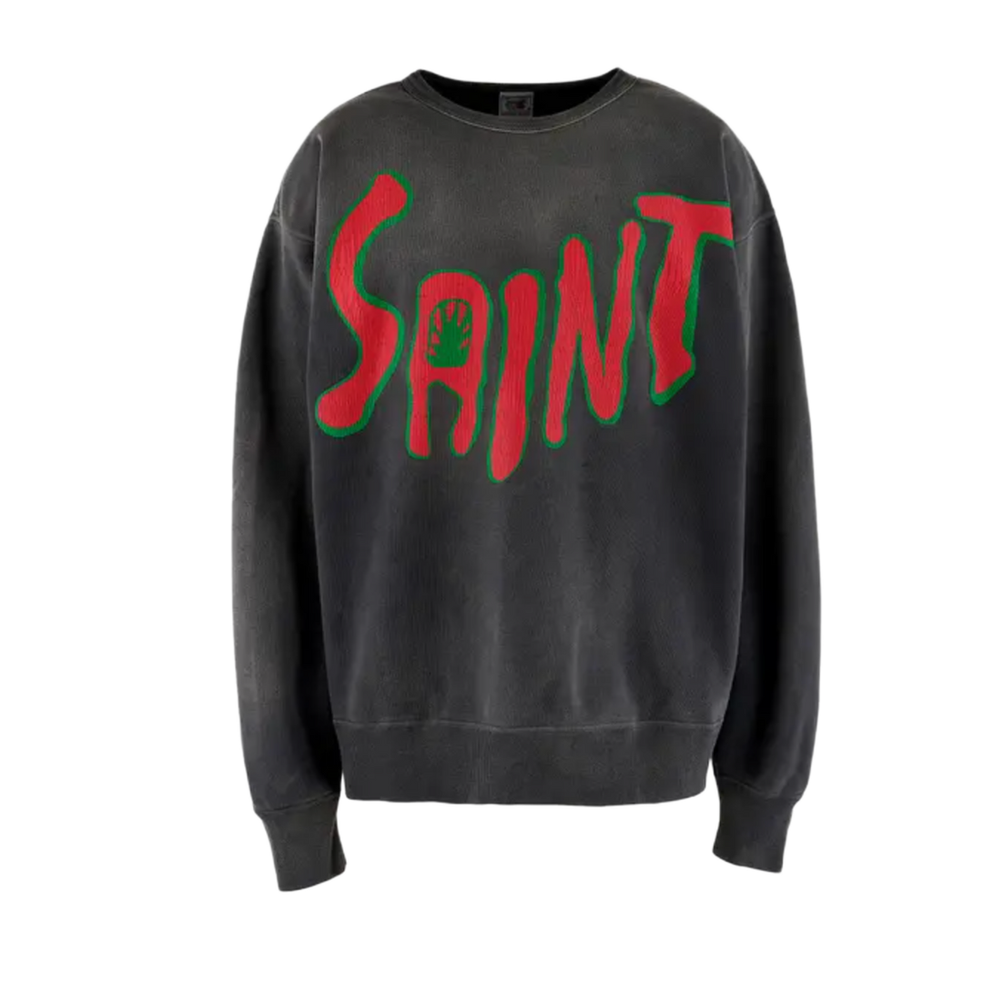 Saint Michael 'MX6' Washed Black Crewneck