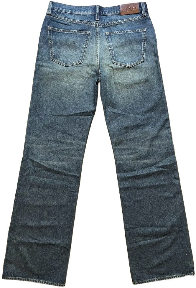 Gucci Horsebit 'Demna' Washed Denim Jeans